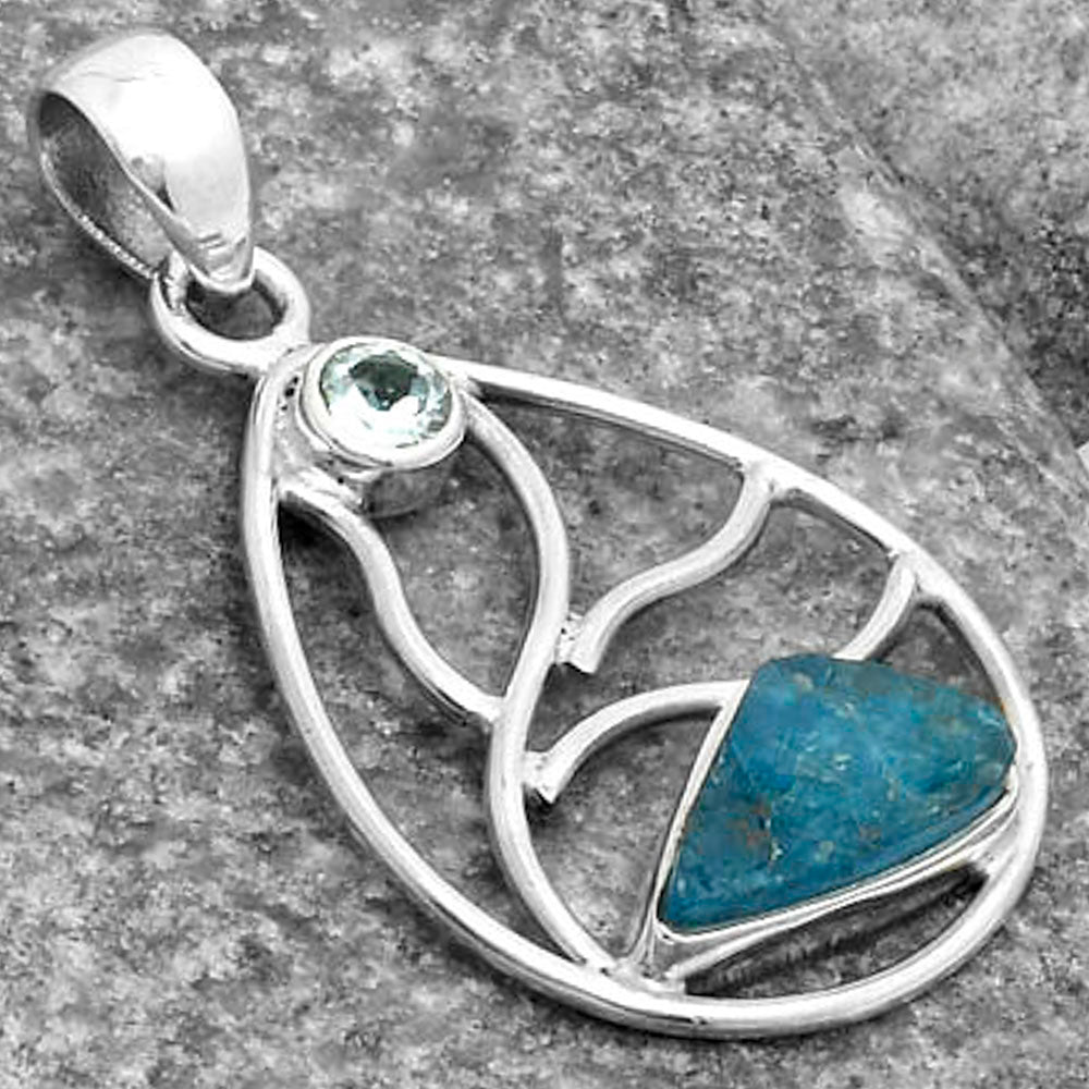 Neon Blue Apatite & Sky Blue Topaz Pendant P-1572 SDP115748