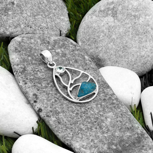 Neon Blue Apatite & Sky Blue Topaz Pendant P-1572 SDP115748