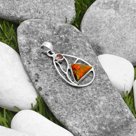 Rare Cady Mountain Agate & Garnet Pendant P-1572 SDP115761