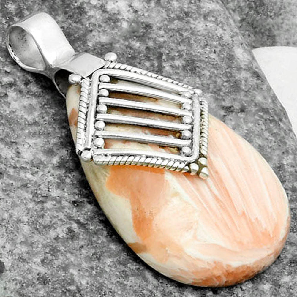 Natural Orange Scolecite - India Pendant P-1462 SDP115779