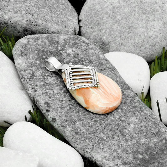 Natural Orange Scolecite - India Pendant P-1462 SDP115779