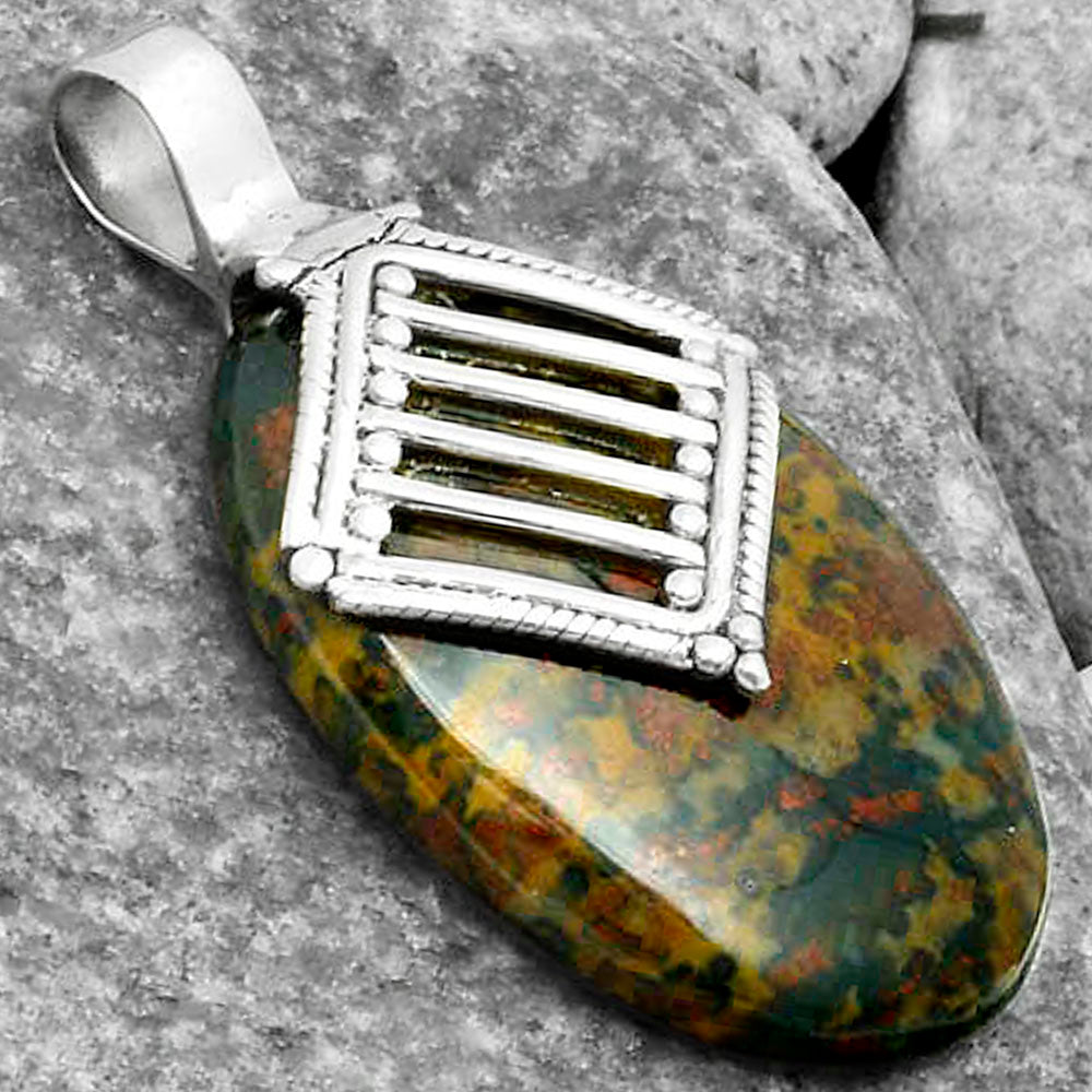 Natural Blood Stone - India Pendant P-1462 SDP115793