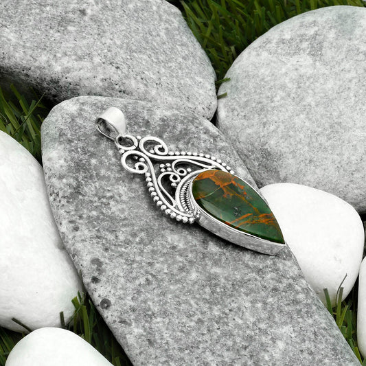 Natural Turkish Rainforest Chrysocolla Pendant P-1541 SDP115804