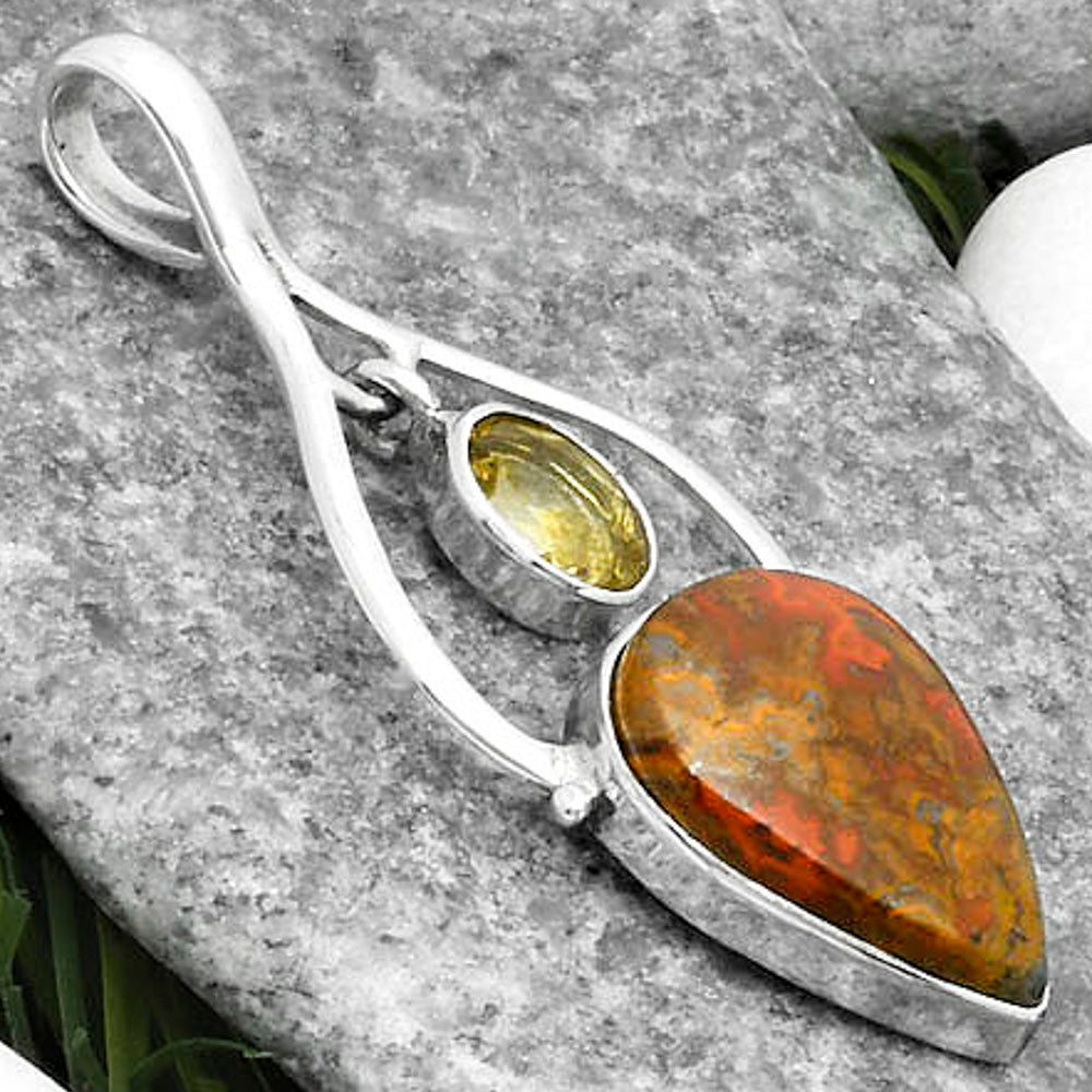 Rare Cady Mountain Agate & Citrine Pendant P-1648 SDP115863