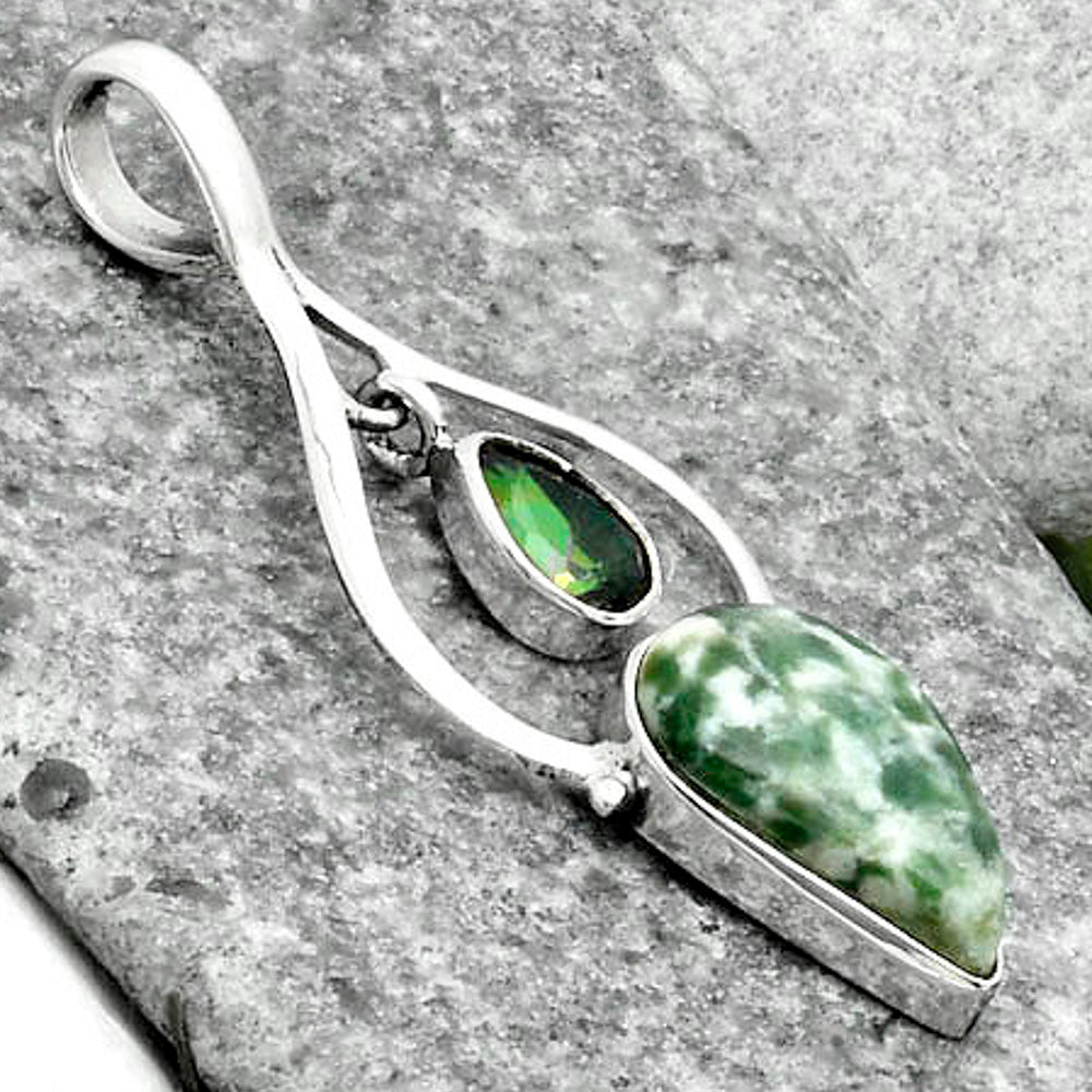 Natural Dioptase & Mystic Topaz Pendant P-1648 SDP115869