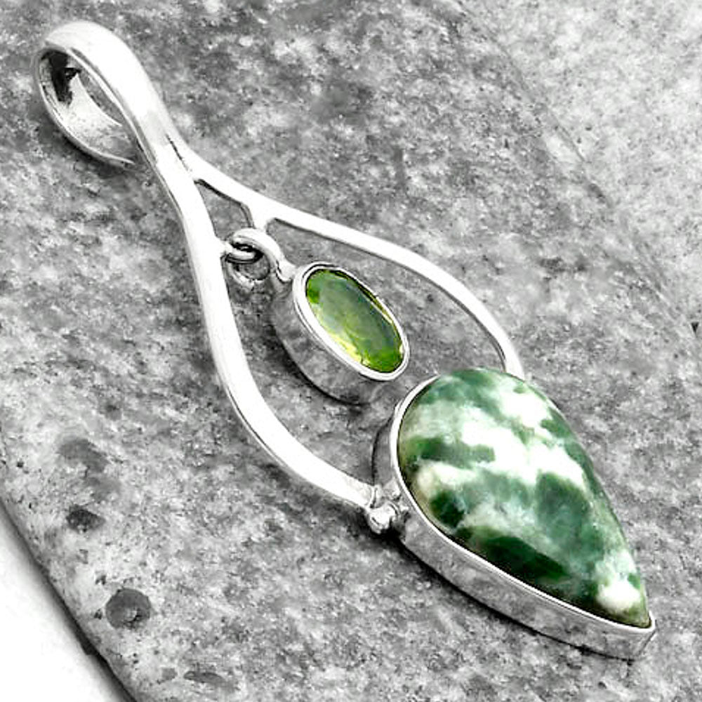 Natural Dioptase & Peridot Pendant P-1648 SDP115885