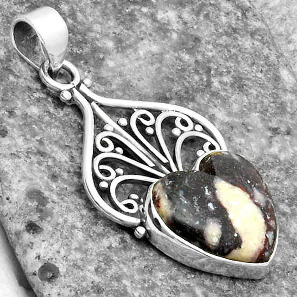 Artisan - Heart Indian Blanket Jasper Pendant P-1541 SDP115936