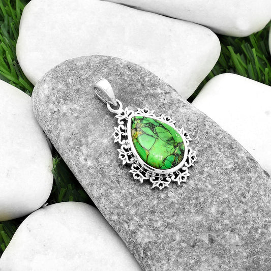 Artisan - Green Matrix Turquoise Pendant P-1028 SDP116576