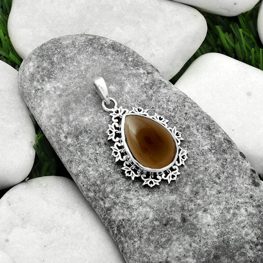 Artisan - Smoky Quartz Cab - Brazil Pendant P-1028 SDP116585