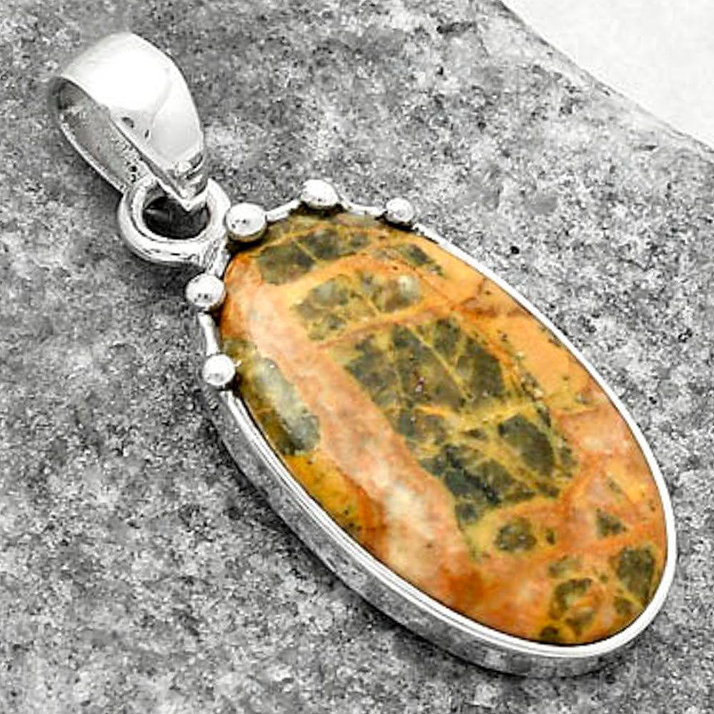 Natural Moroccan Yellow Jacket Jasper Pendant P-1349 SDP116678