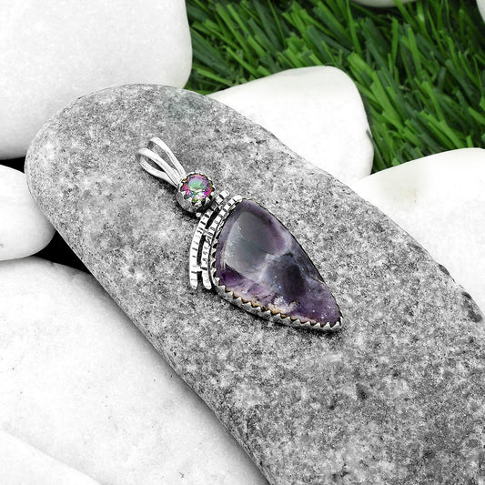 Natural Chevron Amethyst & Mystic Topaz Pendant P-1268 SDP116738