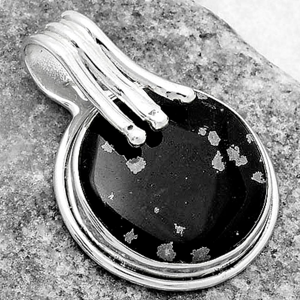 Natural Snow Flake Obsidian Pendant P-1664 SDP116746