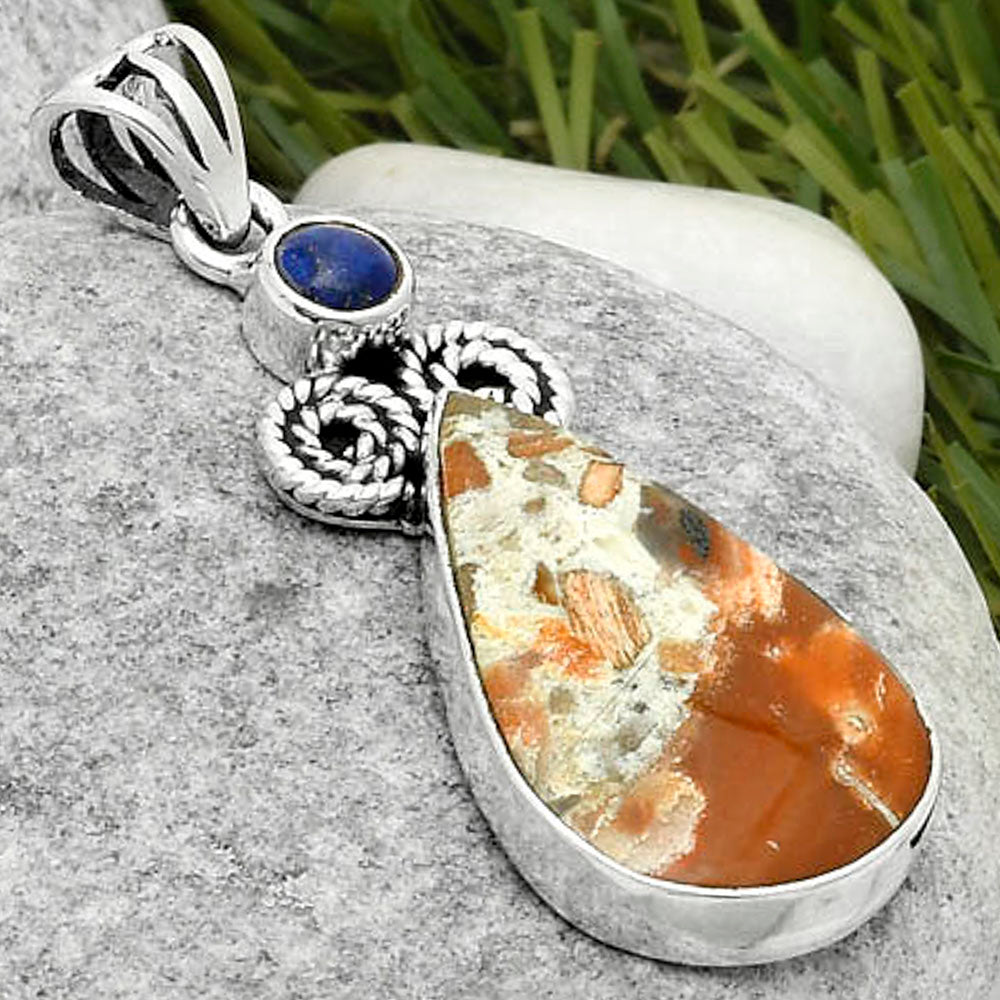 Natural Tabu Jasper & Lapis Pendant P-1093 SDP116897