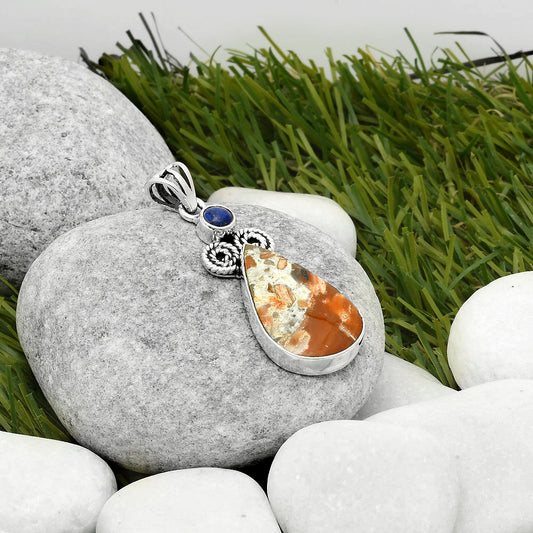 Natural Tabu Jasper & Lapis Pendant P-1093 SDP116897