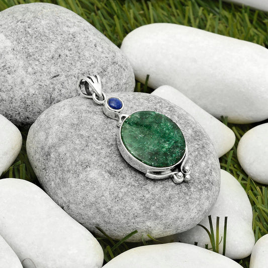 Natural Green Aventurine & Lapis Pendant P-1045 SDP116976
