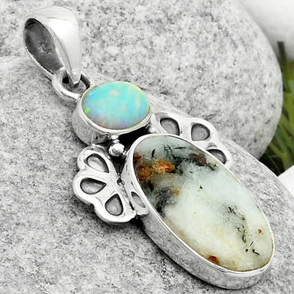 Astrophyllite - Russia & Fire Opal Pendant P-1576 SDP117043