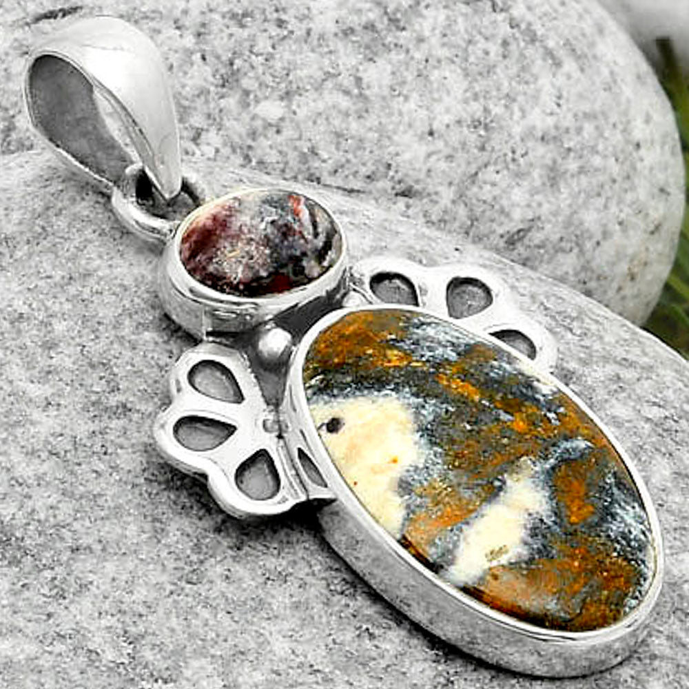 Natural Indian Blanket Jasper Pendant P-1576 SDP117050