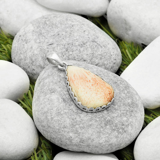 Natural Orange Scolecite - India Pendant P-1637 SDP117069