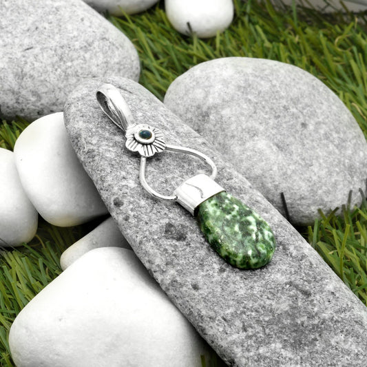 Natural Dioptase & Black Ethiopian Opal Pendant P-1583 SDP117122