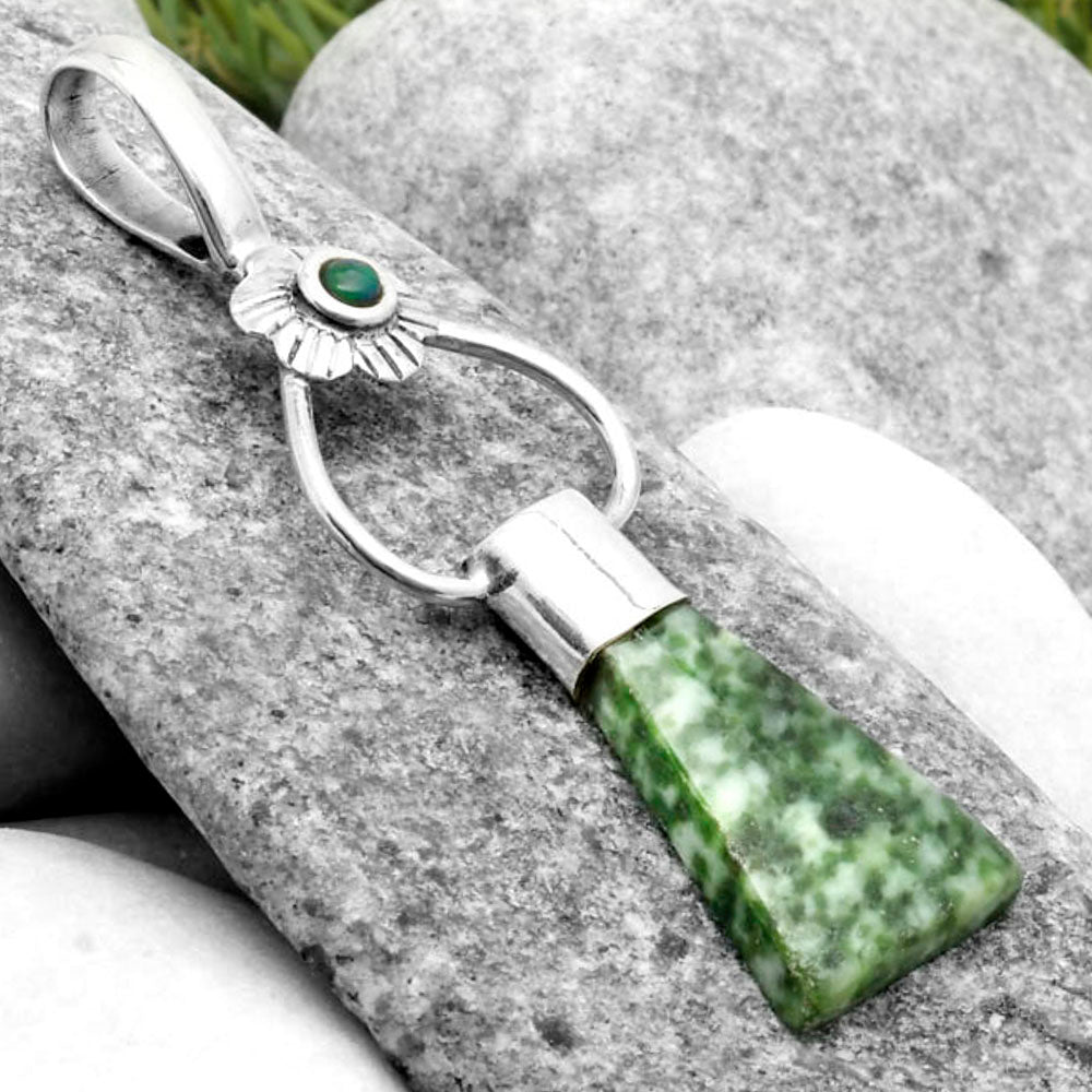 Natural Dioptase & Black Ethiopian Opal Pendant P-1583 SDP117131