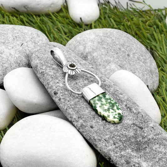 Natural Dioptase & Black Ethiopian Opal Pendant P-1583 SDP117146