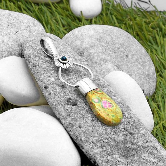 Ruby In Fuchsite & Black Ethiopian Opal Pendant P-1583 SDP117148