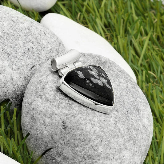 Natural Snow Flake Obsidian Pendant P-1621 SDP117164