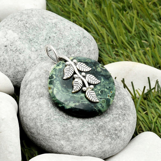 Leaves - Natural Star Galaxy Jasper Pendant P-1291 SDP117253