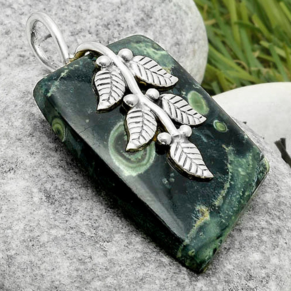 Leaves - Natural Star Galaxy Jasper Pendant P-1291 SDP117260