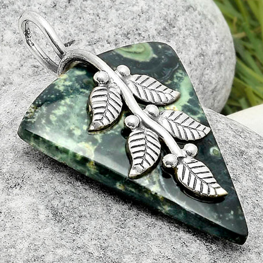 Leaves - Natural Star Galaxy Jasper Pendant P-1291 SDP117269