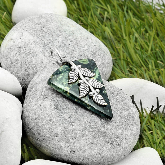 Leaves - Natural Star Galaxy Jasper Pendant P-1291 SDP117269