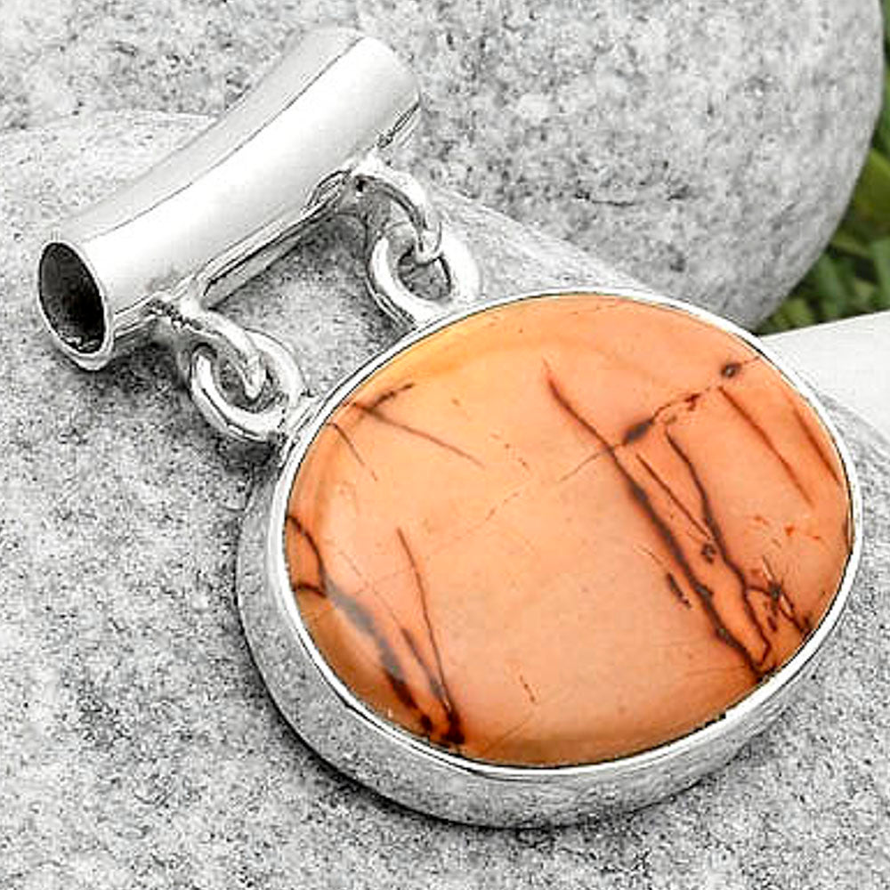 Natural Indian Paint Gemstone Pendant P-1198 SDP117290