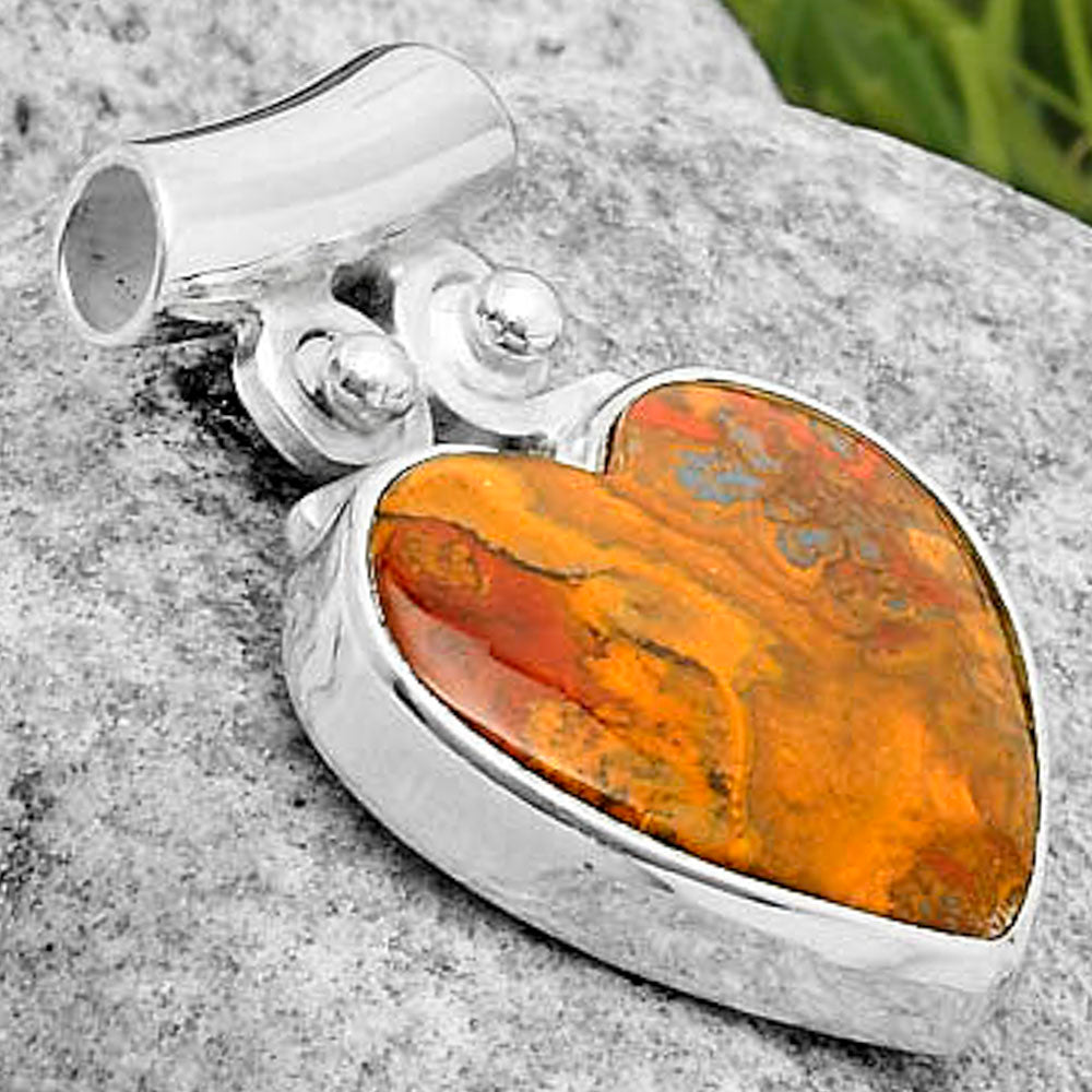 Heart Natural Rare Cady Mountain Agate Pendant P-1597 SDP117537