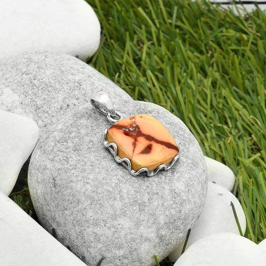 Natural Indian Paint Gemstone Pendant P-1624 SDP117579