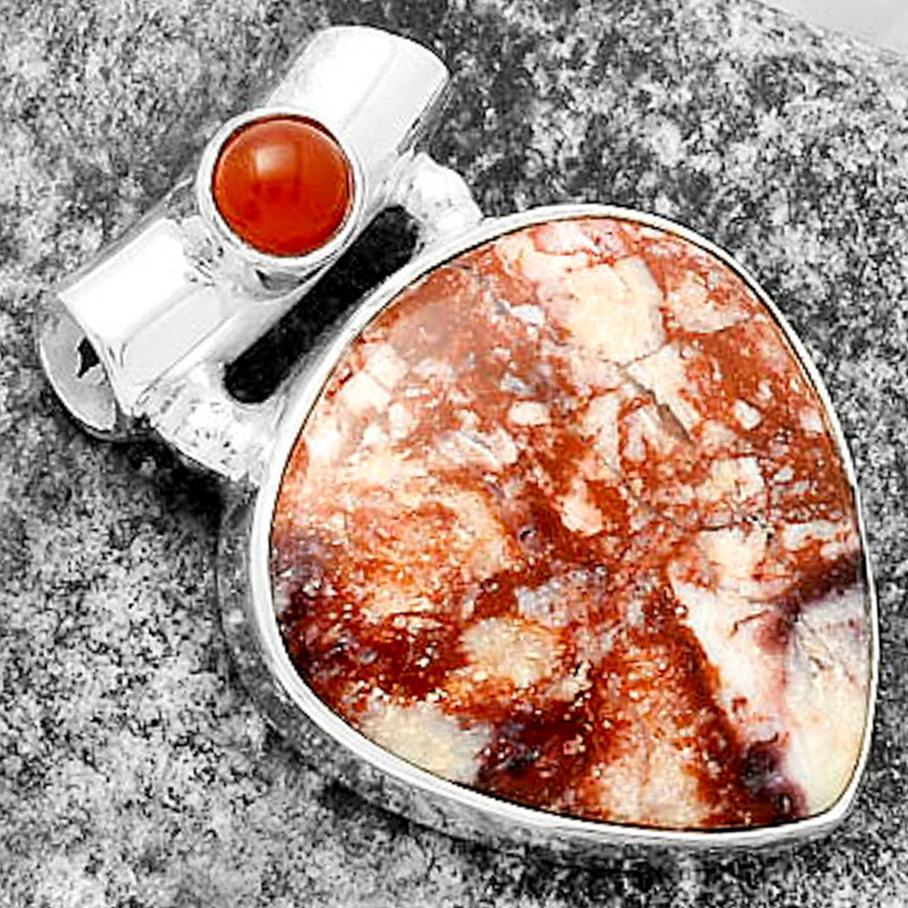 Indian Blanket Jasper & Carnelian Pendant P-1300 SDP117788