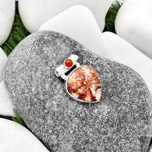 Indian Blanket Jasper & Carnelian Pendant P-1300 SDP117788