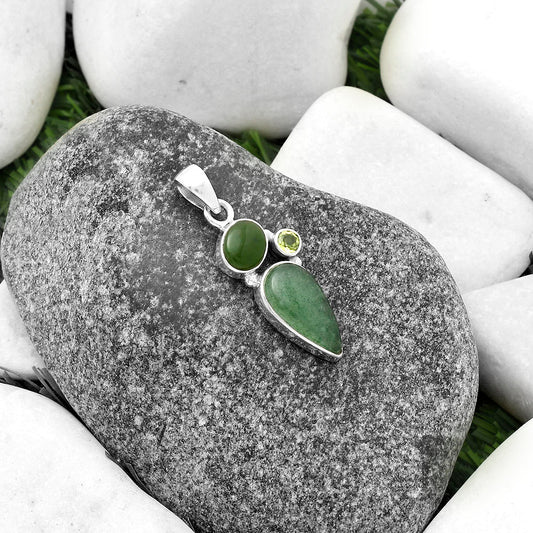 Green Aventurine, Chrome Chalcedony & Peridot Pendant P-1203 SDP118090