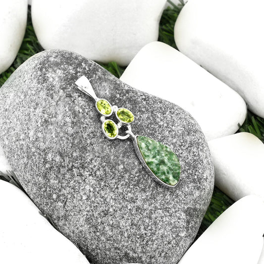 Natural Dioptase & Peridot Pendant P-1203 SDP118134