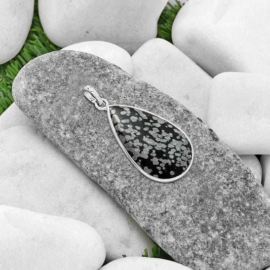 Natural Snow Flake Obsidian Pendant P-1001 SDP118249