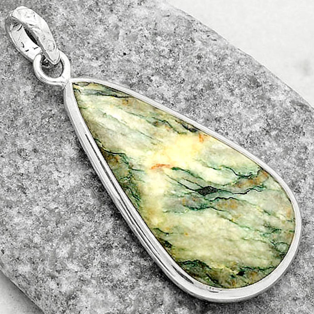 Natural Tree Weed Moss Agate - India Pendant P-1001 SDP118330