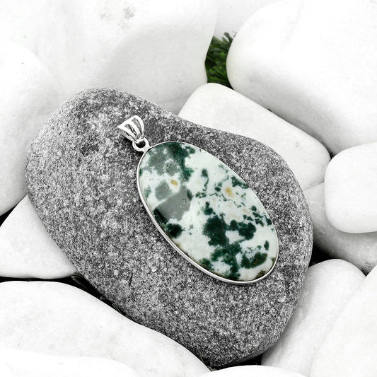 Natural Tree Weed Moss Agate - India Pendant P-1001 SDP118348