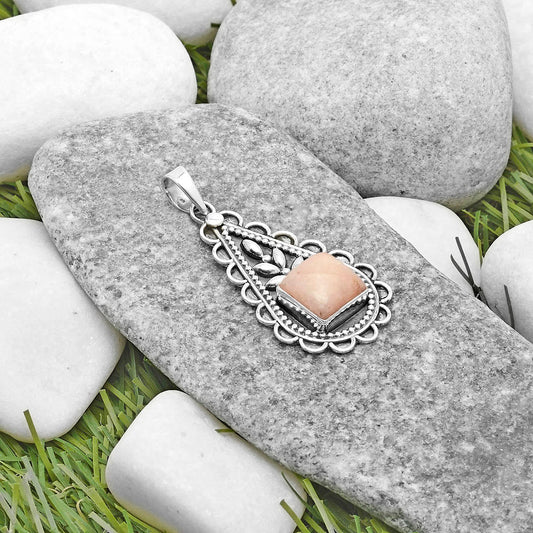 Natural Pink Scolecite Pendant P-1033 SDP118642