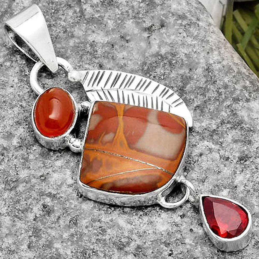 Noreena Jasper, Carnelian & Garnet Pendant P-1414 SDP118752