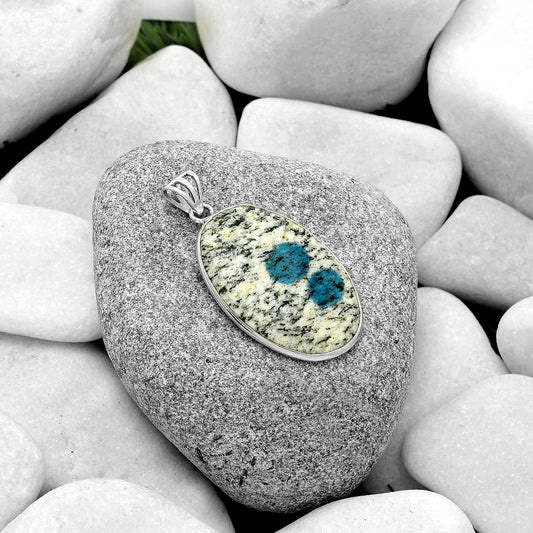 Natural K2 Blue - Azurite In Quartz Pendant P-1001 SDP119130