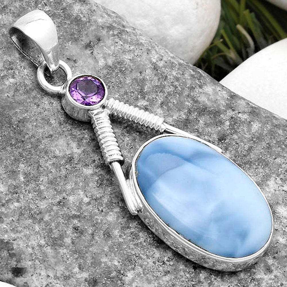 Natural Owyhee Opal & Amethyst Pendant P-1600 SDP119533