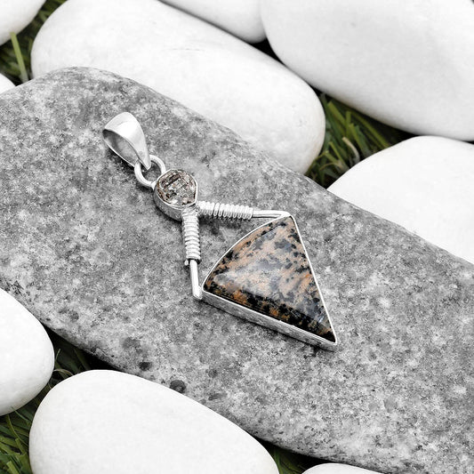 Russian Honey Dendrite Opal & Herkimer Diamond Pendant P-1600 SDP119546