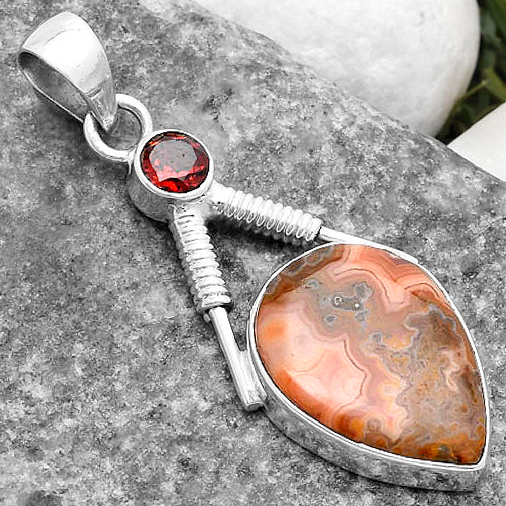 Rare Cady Mountain Agate & Garnet Pendant P-1600 SDP119556