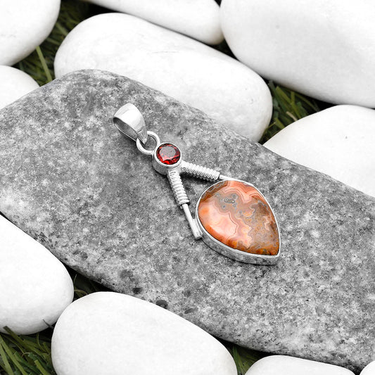 Rare Cady Mountain Agate & Garnet Pendant P-1600 SDP119556