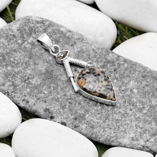 Russian Honey Dendrite Opal & Herkimer Diamond Pendant P-1600 SDP119562