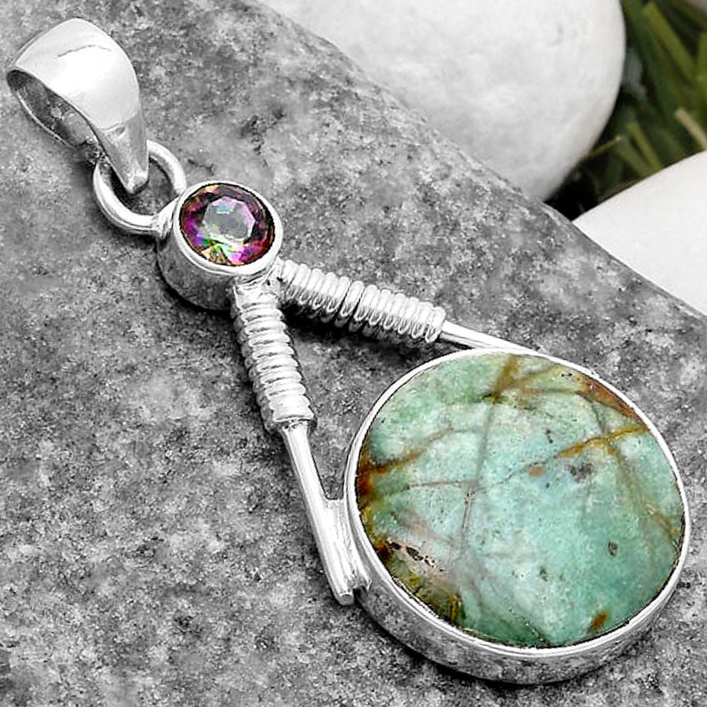 Natural Larsonite Jasper & Mystic Topaz Pendant P-1600 SDP119571
